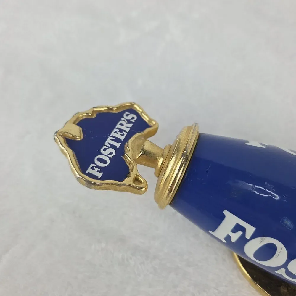Foster's Lager Beer Tap Handle Blue Gold Draft Beer Knob Bar Man Cave Decor